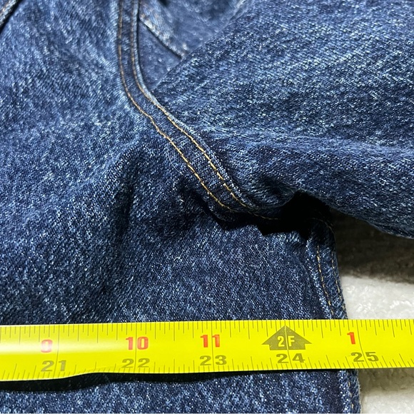 VINTAGE Lee Jacket Mens L Dark Acid Wash Sherpa Lined Trucker Denim Made In USA - Picture 8 of 8
